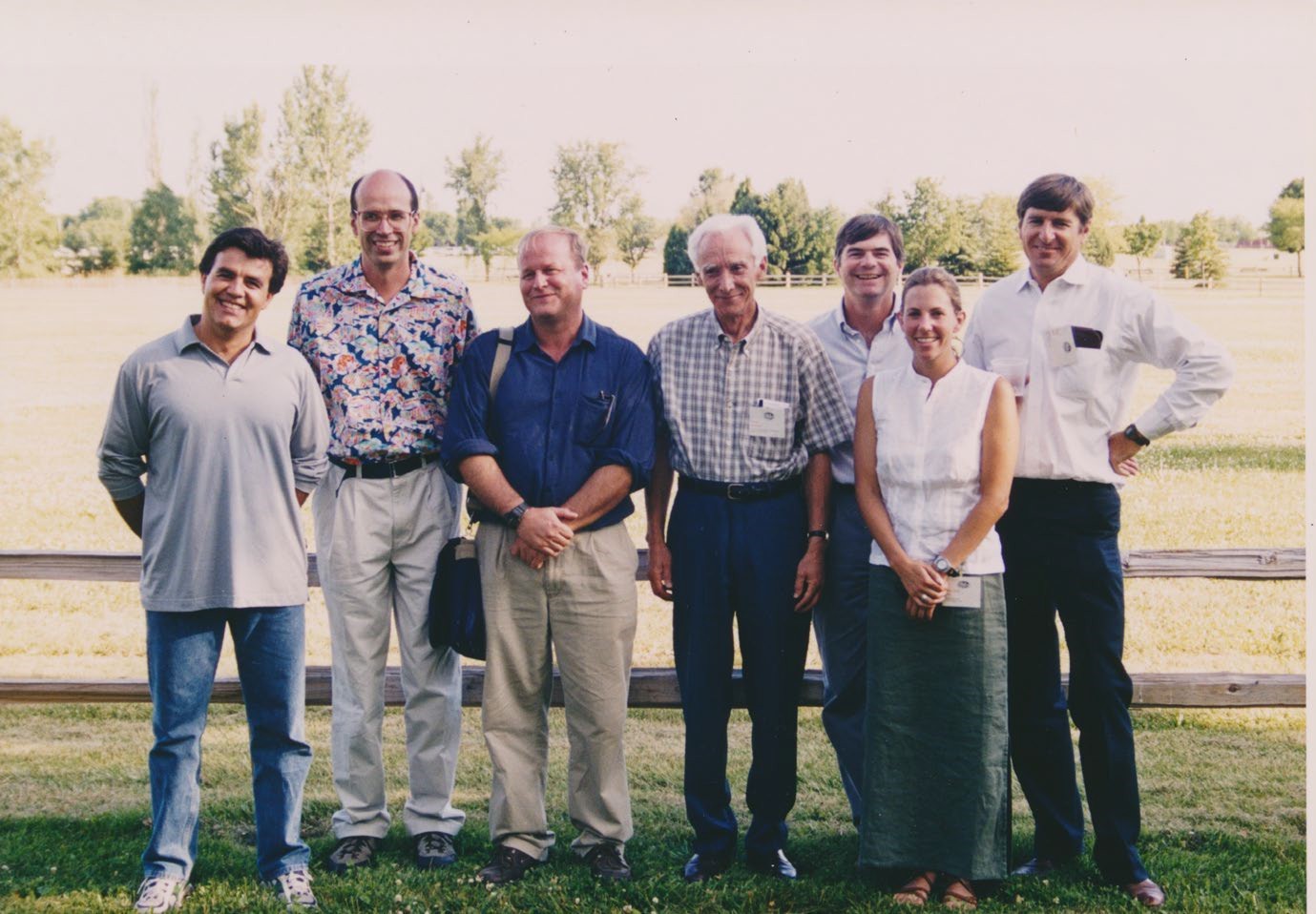 Dr. Serge Doroshov with his students attending the 4th International Symposium on Sturgeons in Oshkosh,
