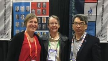 Dr. Makagon, Dr. Bradley (Treasurer) and Dr. Ning Yang (President) at IPPE