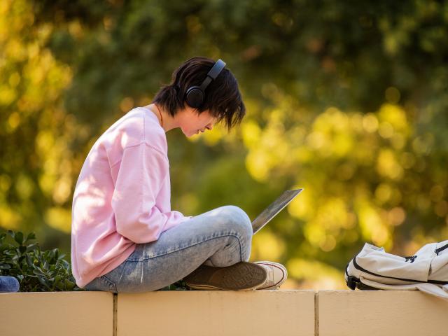Student studying