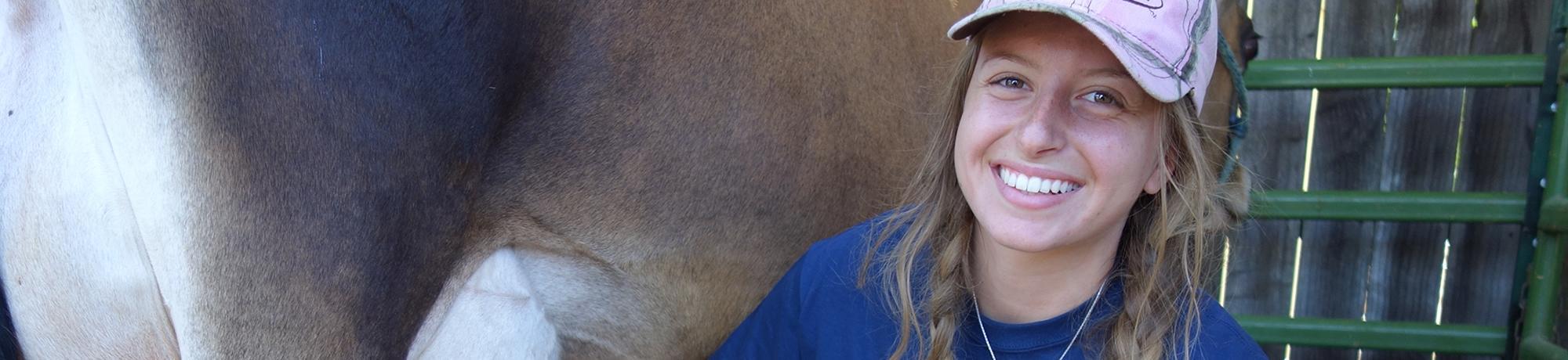 Student with Cow