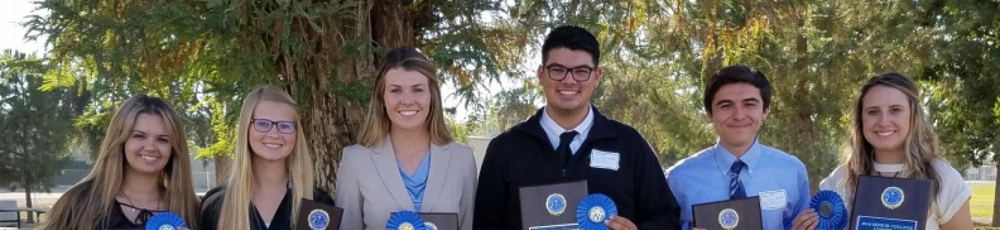 Livestock Judging Team: Megan Canel, Ashley Felsch, Catharine Renner, Jackson Sawyer, Craig Miramontes and Alia Ames in Fresno