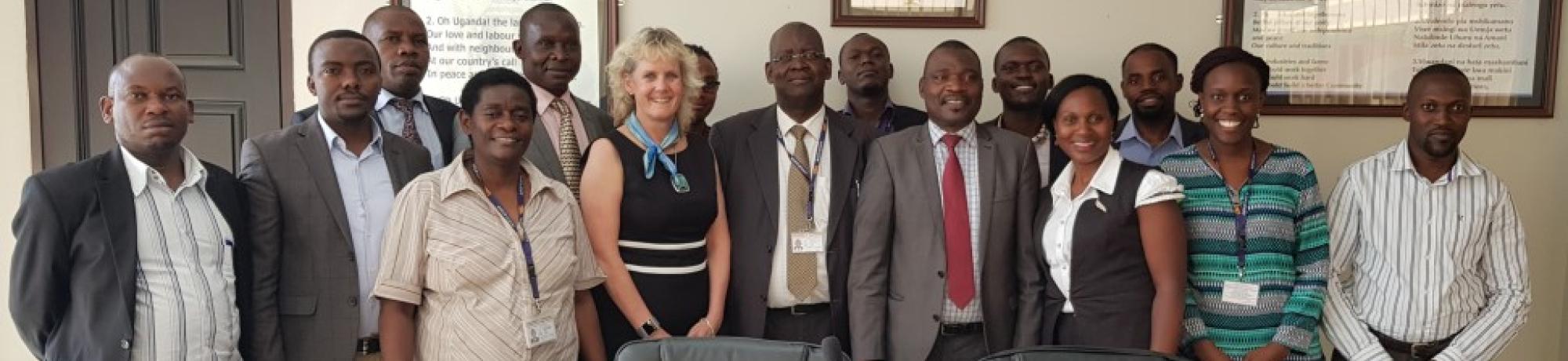Dr. Alison Van Eenennaam with staff at the Ministry of Science, Technology and Innovation in Kampala