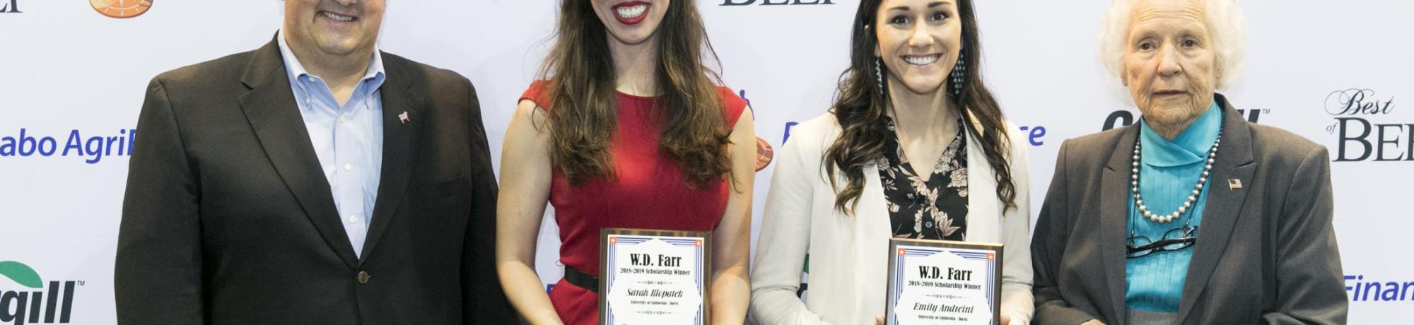 arah Klopatek and Emily Andreini at the National Cattlemen’s Beef Association Convention receiving W.D. Farr Memorial Scholarships