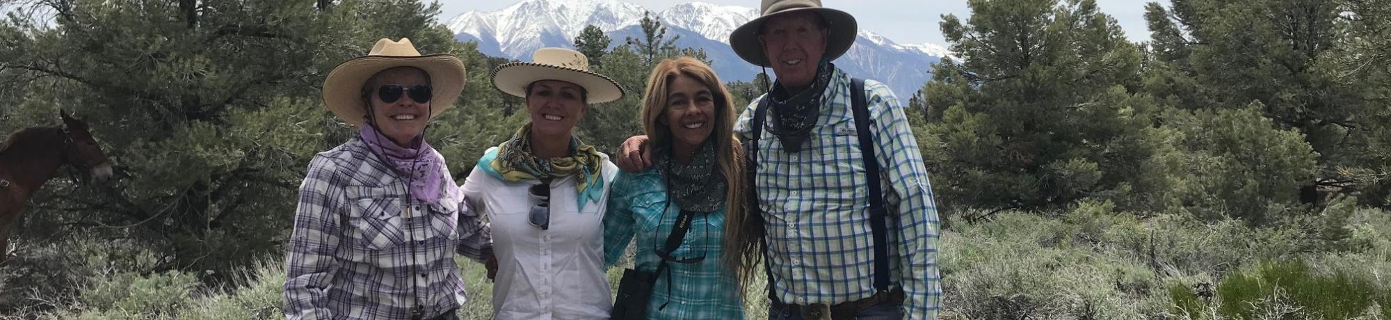 Dr. Roser, Dr. McLean, Dr. Aleman and Dr. Madigan at the  2019 Horsepacking Adventure