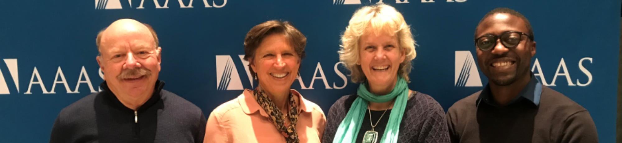 Pictured (L to R); Dr. Tony Shelton, Cornell University; Dr. Pamela Ronald, UC Davis; Dr. Alison Van Eenennaam, UC Davis; Nassib Mugwanya, Doctoral Student, NC State, Uganda